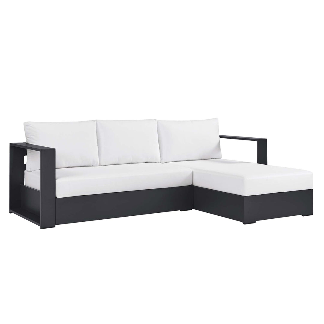 Tahoe 2-Piece Outdoor Patio Powder-Coated Aluminum Right-Facing Chaise Lounge Sofa Set