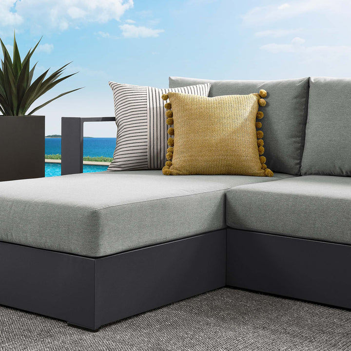 Tahoe 2-Piece Outdoor Patio Powder-Coated Aluminum Left-Facing Chaise Lounge Sofa Set