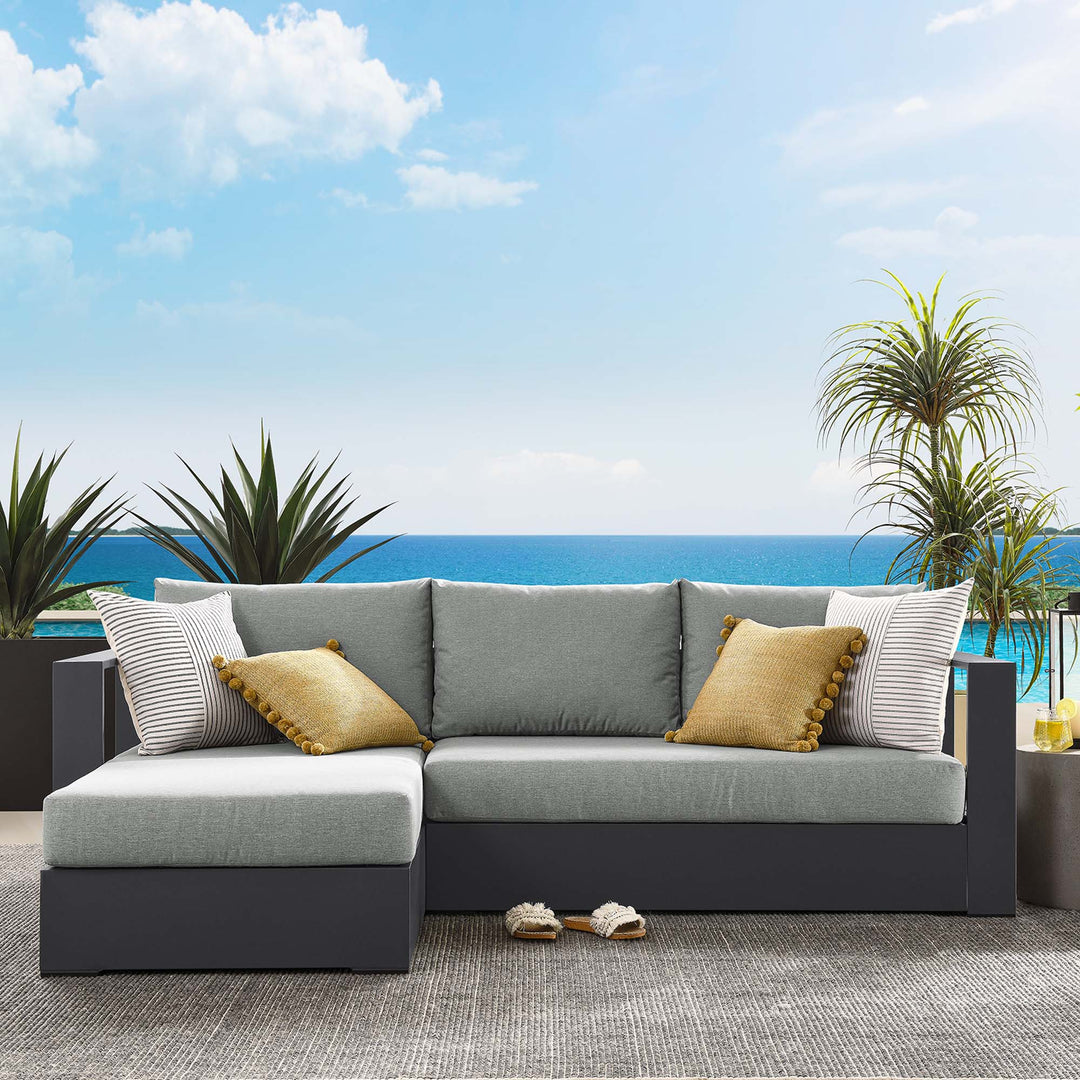 Tahoe 2-Piece Outdoor Patio Powder-Coated Aluminum Left-Facing Chaise Lounge Sofa Set