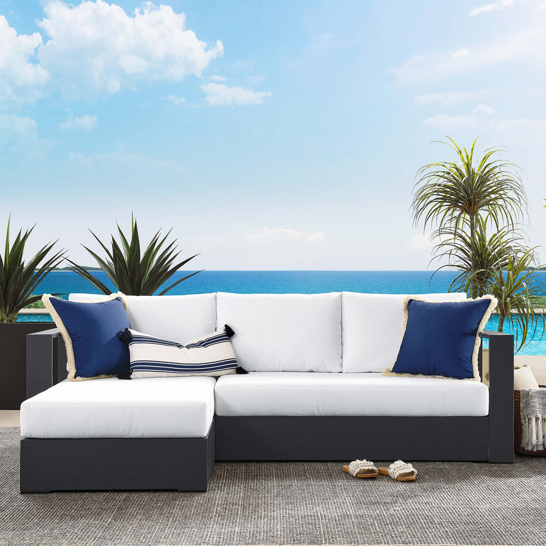 Tahoe 2-Piece Outdoor Patio Powder-Coated Aluminum Left-Facing Chaise Lounge Sofa Set