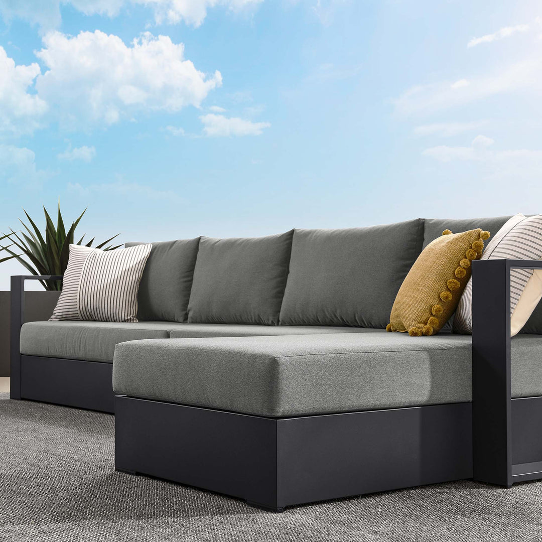 Tahoe 3-Piece Outdoor Patio Powder-Coated Aluminum Right-Facing Chaise Sofa Sectional Set