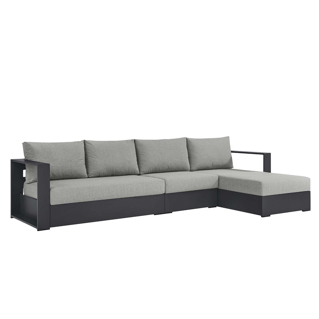 Tahoe 3-Piece Outdoor Patio Powder-Coated Aluminum Right-Facing Chaise Sofa Sectional Set