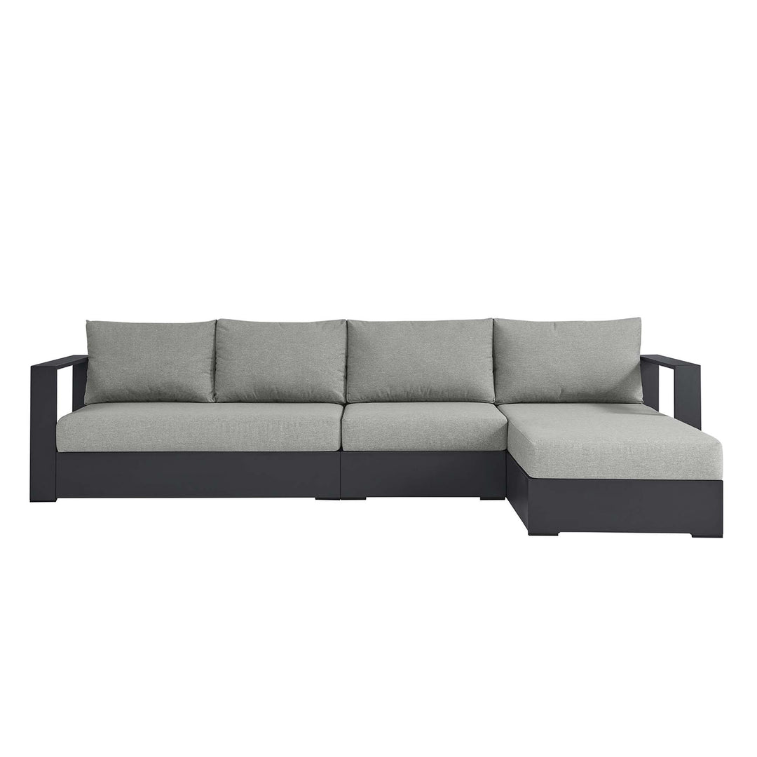 Tahoe 3-Piece Outdoor Patio Powder-Coated Aluminum Right-Facing Chaise Sofa Sectional Set