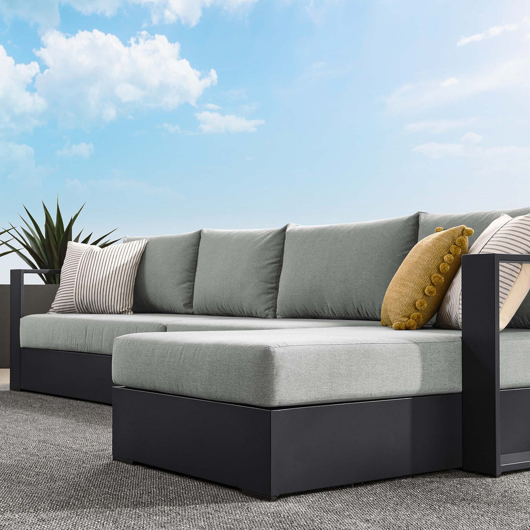 Tahoe 3-Piece Outdoor Patio Powder-Coated Aluminum Right-Facing Chaise Sofa Sectional Set