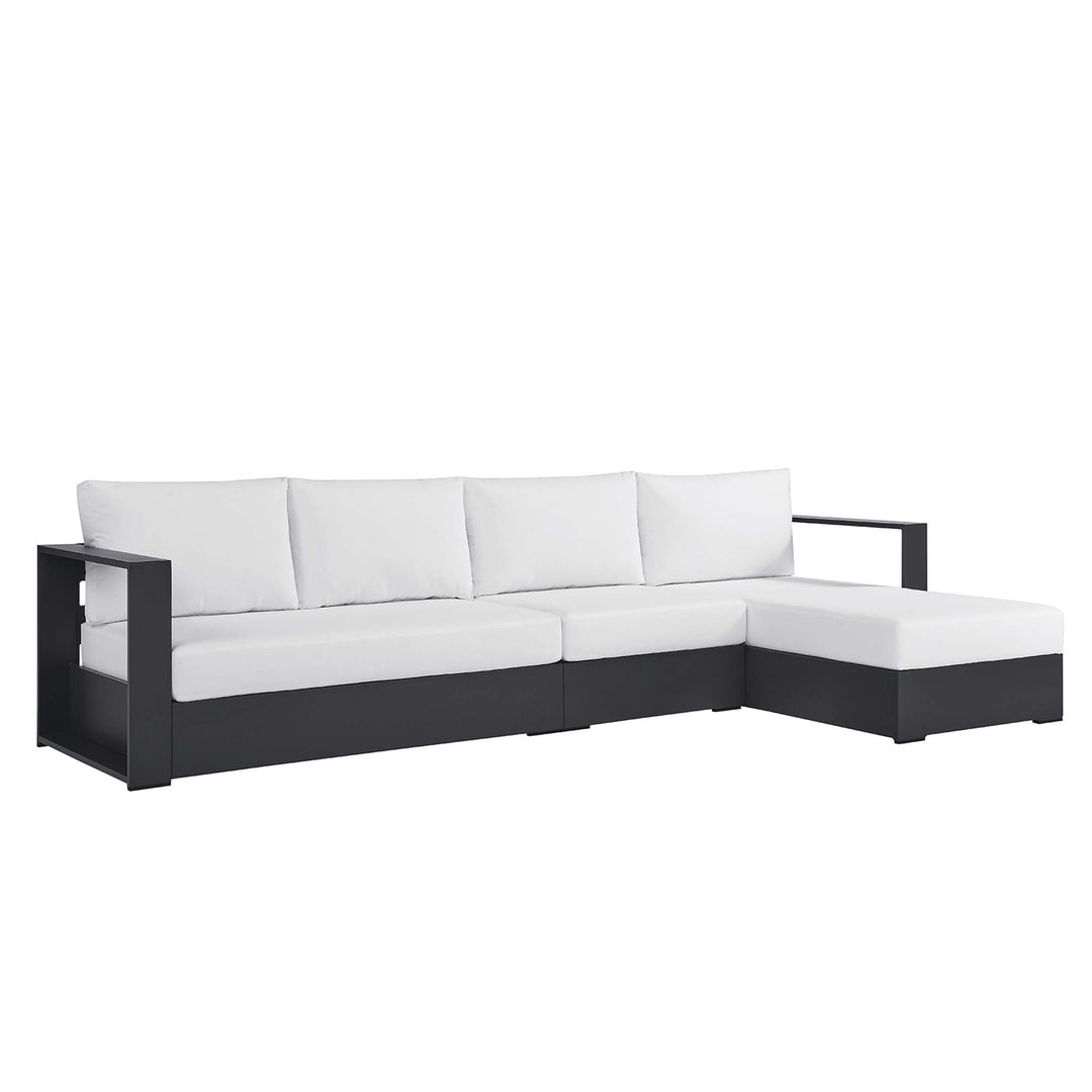 Tahoe 3-Piece Outdoor Patio Powder-Coated Aluminum Right-Facing Chaise Sofa Sectional Set