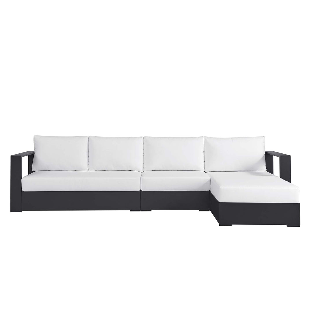 Tahoe 3-Piece Outdoor Patio Powder-Coated Aluminum Right-Facing Chaise Sofa Sectional Set