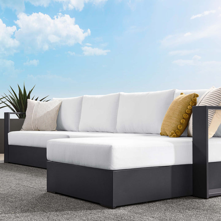 Tahoe 3-Piece Outdoor Patio Powder-Coated Aluminum Right-Facing Chaise Sofa Sectional Set