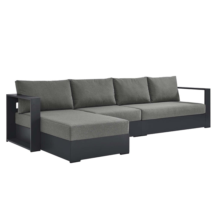 Tahoe 3-Piece Outdoor Patio Powder-Coated Aluminum Left-Facing Chaise Sofa Collection