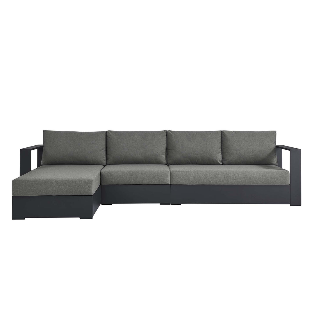 Tahoe 3-Piece Outdoor Patio Powder-Coated Aluminum Left-Facing Chaise Sofa Collection