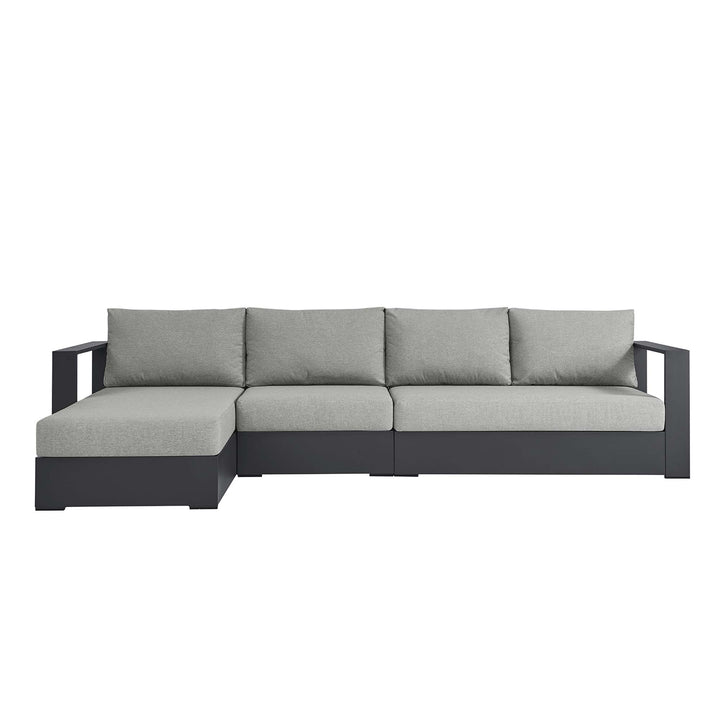 Tahoe 3-Piece Outdoor Patio Powder-Coated Aluminum Left-Facing Chaise Sofa Collection