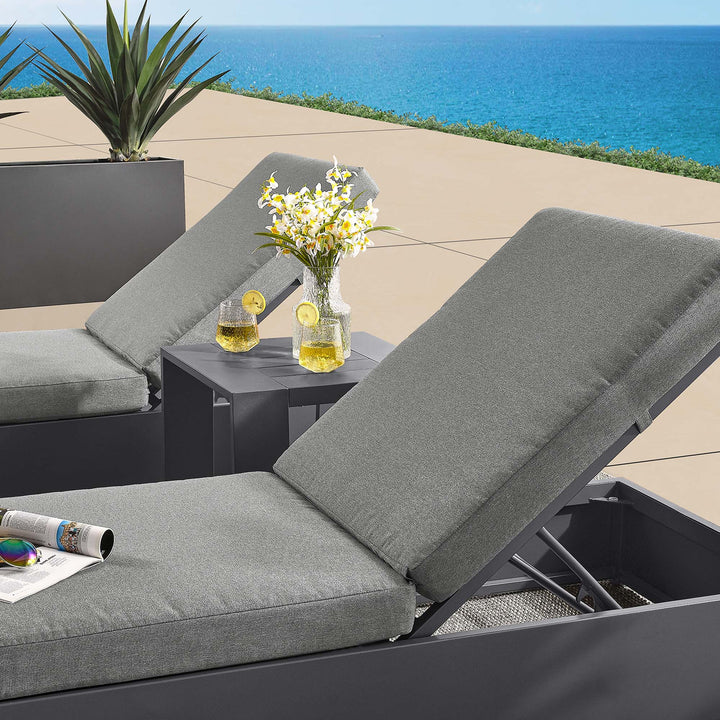 Tahoe 3-Piece Outdoor Patio Powder-Coated Aluminum Chill Lounge Set