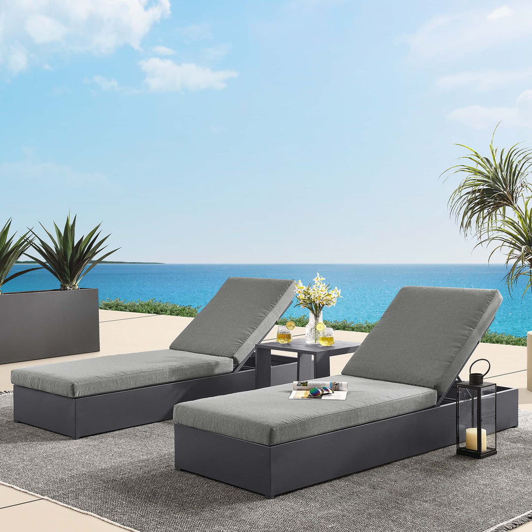 Tahoe 3-Piece Outdoor Patio Powder-Coated Aluminum Chill Lounge Set