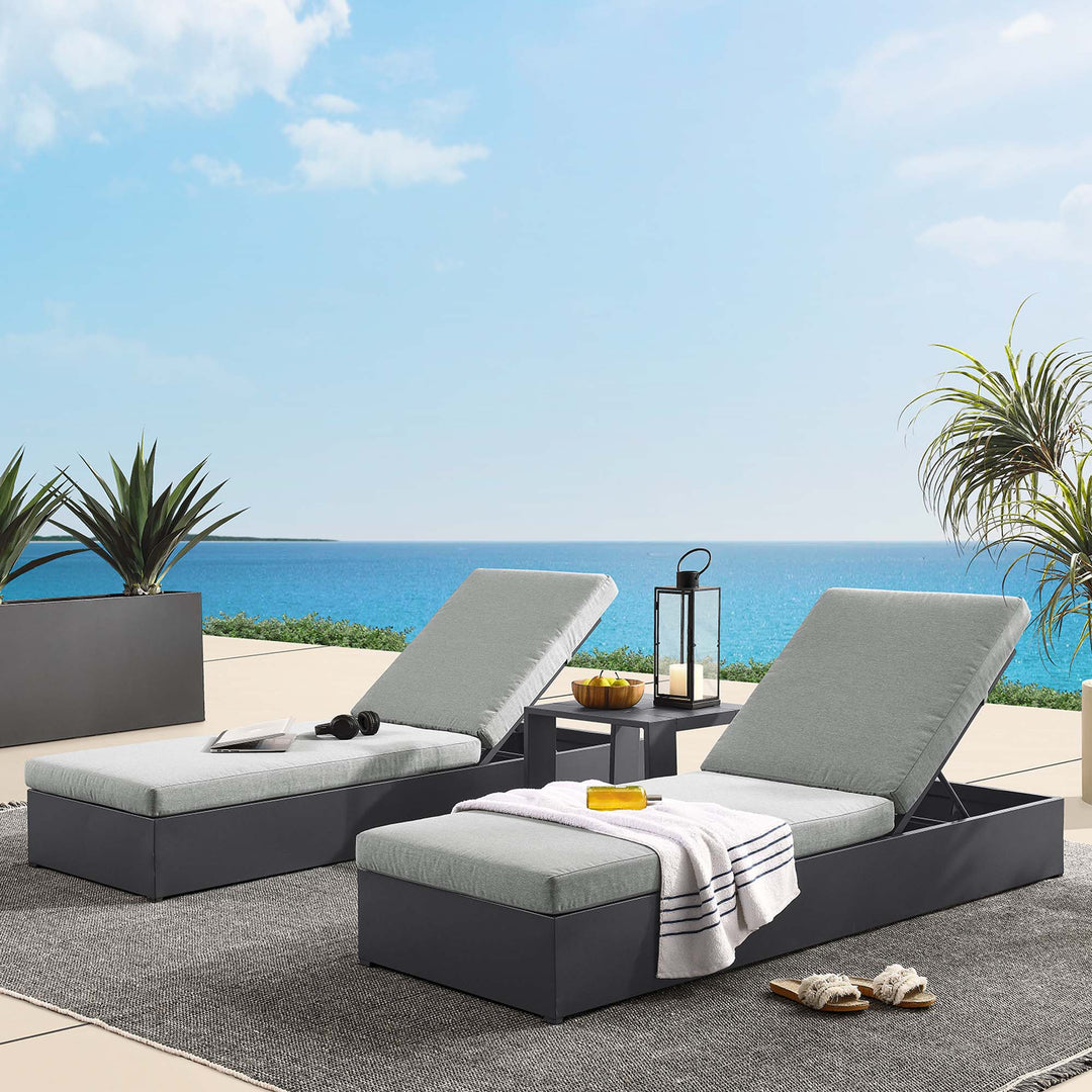 Tahoe 3-Piece Outdoor Patio Powder-Coated Aluminum Chill Lounge Set