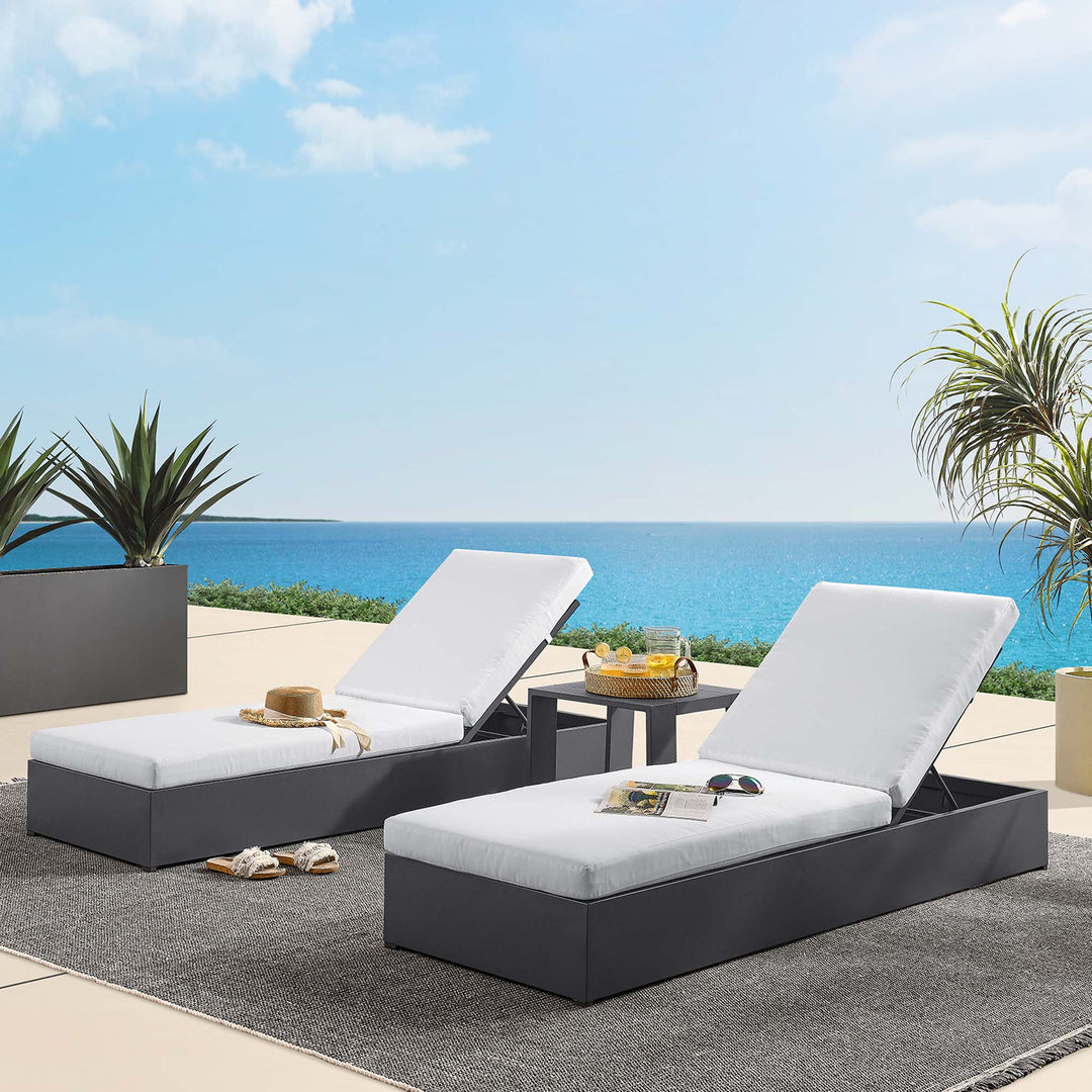 Tahoe 3-Piece Outdoor Patio Powder-Coated Aluminum Chill Lounge Set