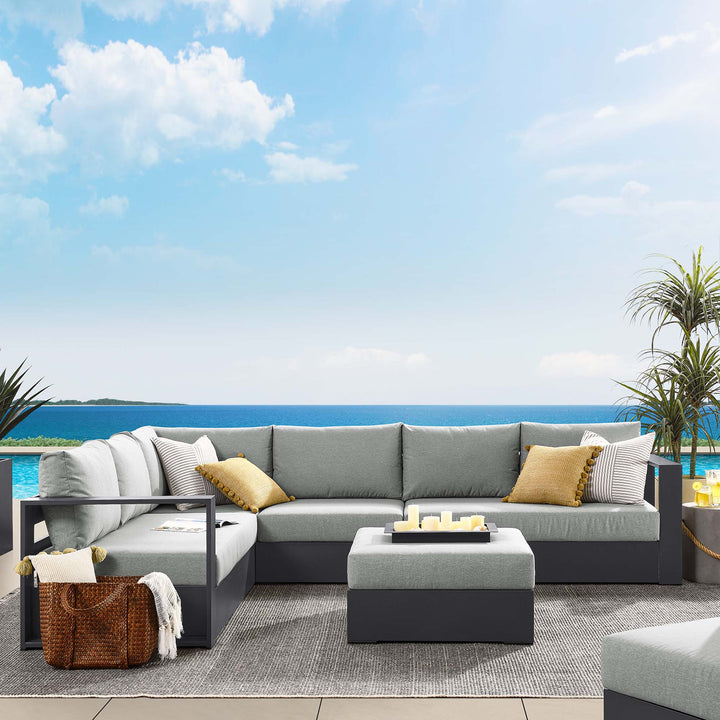 Tahoe 5-Piece Outdoor Patio Powder-Coated Aluminum Seating Sofa Set