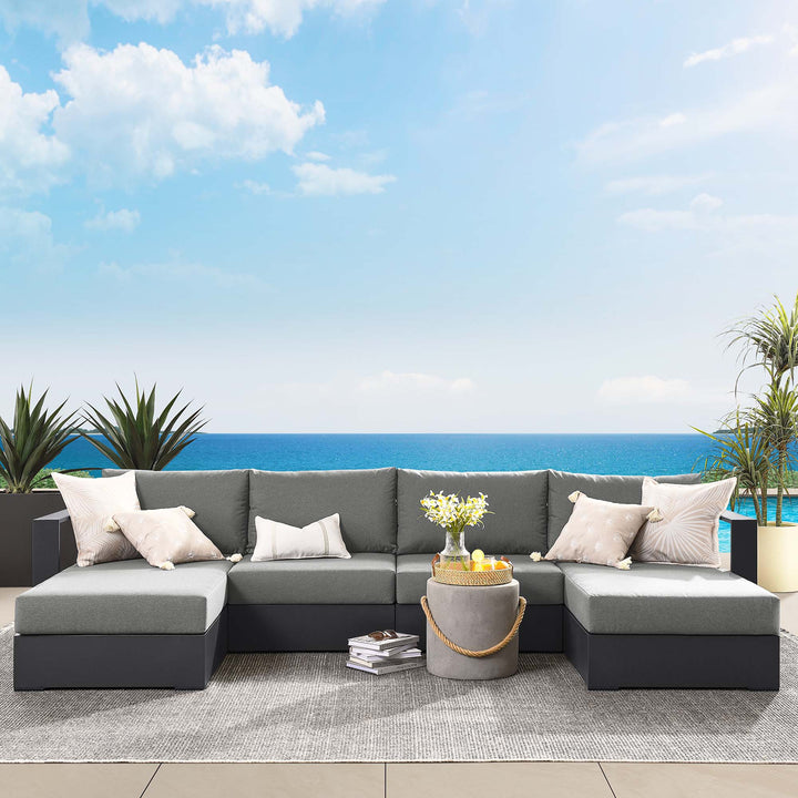 Tahoe 4-Piece Outdoor Patio Powder-Coated Aluminum Seating Sofa Set