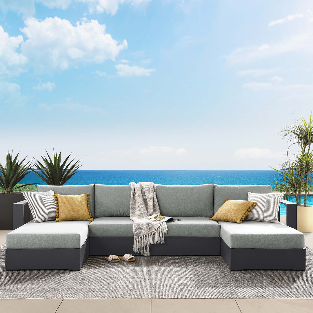 Tahoe 4-Piece Outdoor Patio Powder-Coated Aluminum Seating Sofa Set