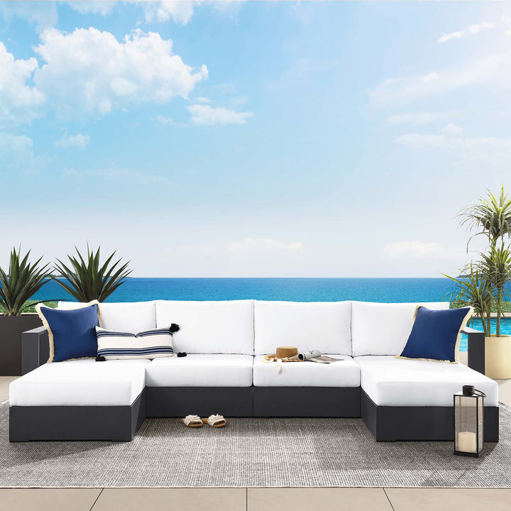 Tahoe 4-Piece Outdoor Patio Powder-Coated Aluminum Seating Sofa Set