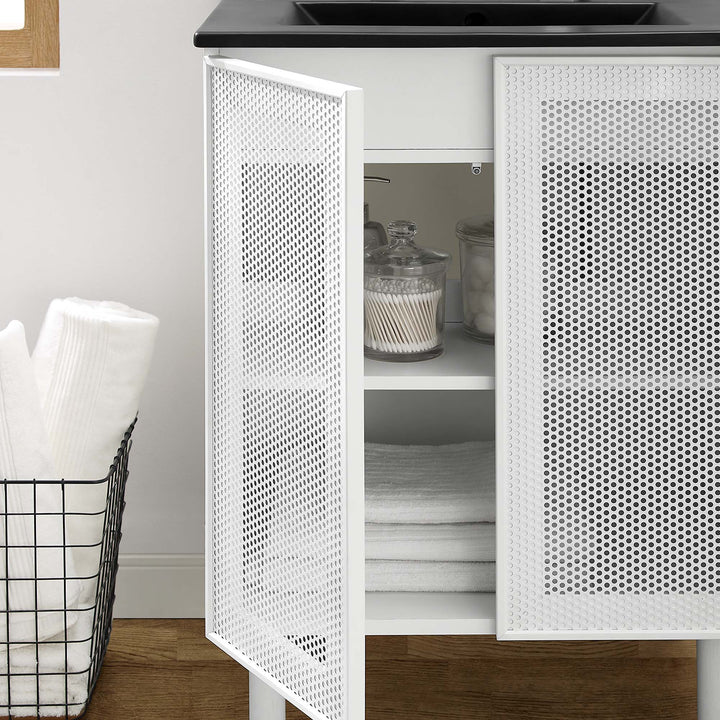 Chloe 24" Perforated Metal Bathroom Console