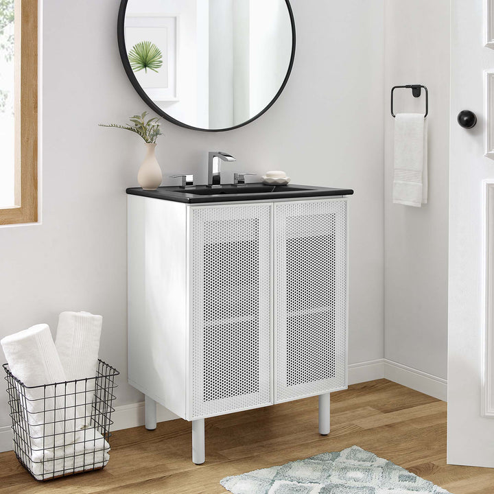 Chloe 24" Perforated Metal Bathroom Console