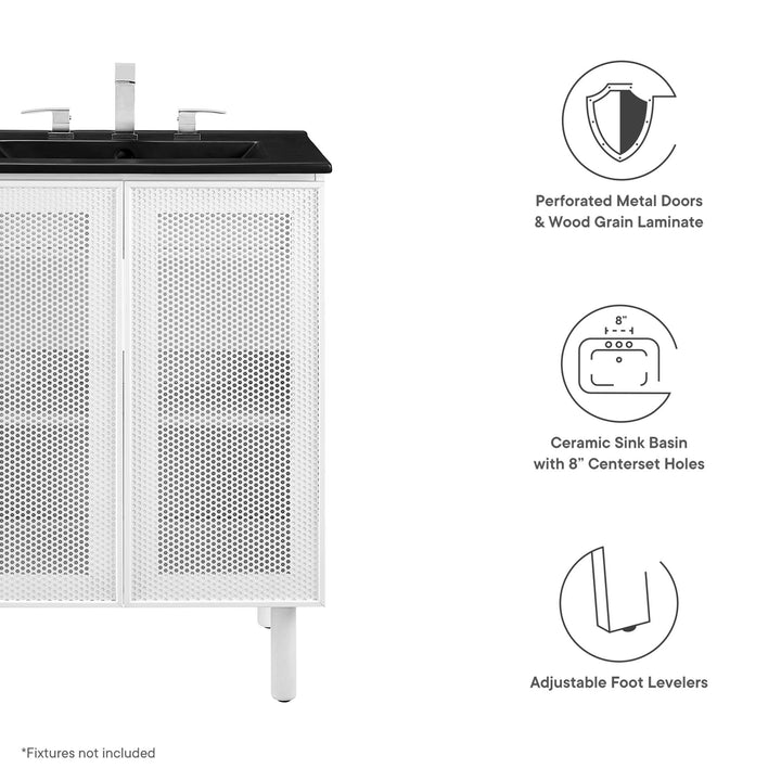 Chloe 24" Perforated Metal Bathroom Console