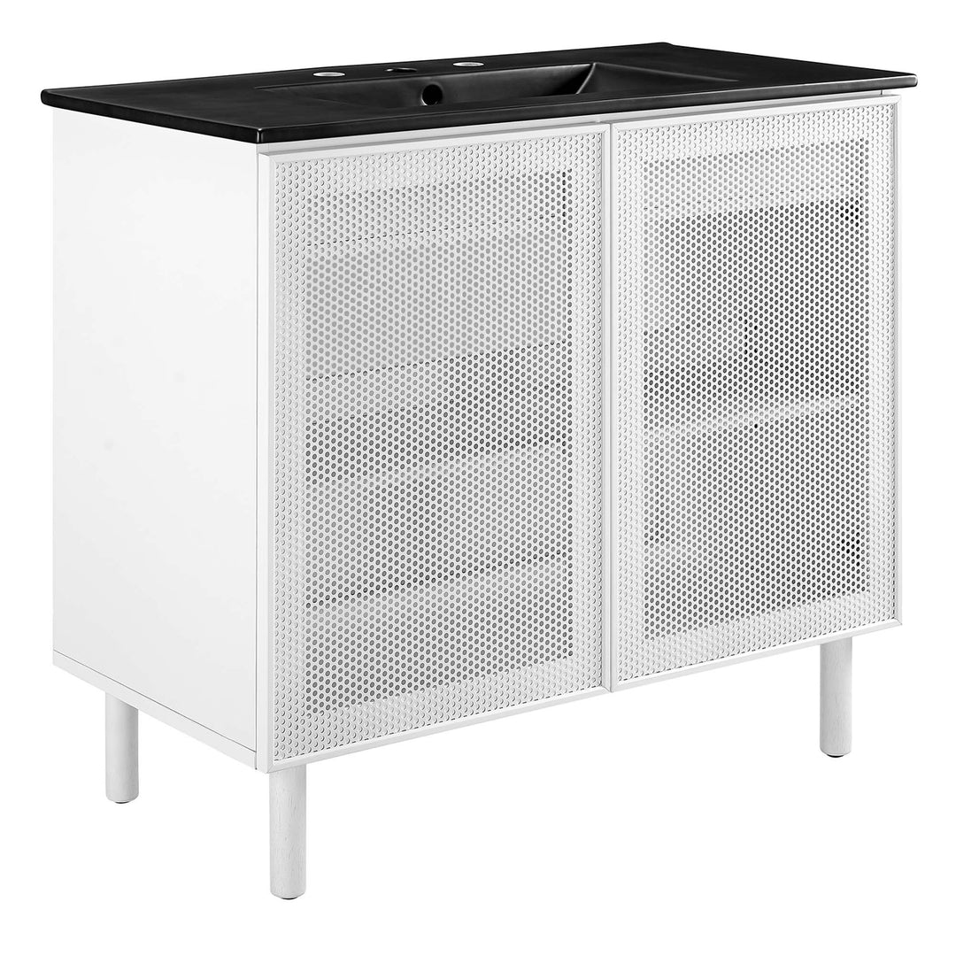 Caden 36" Contoured Metal Bathroom Cabinet