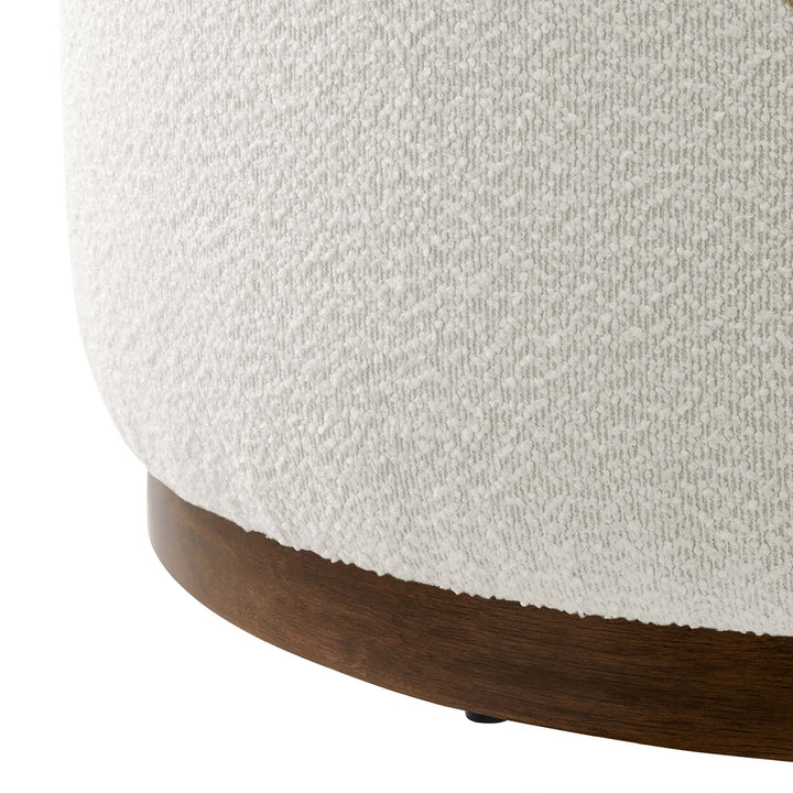 Tilden Luxe 29" Round Boucle Upholstered Ottoman