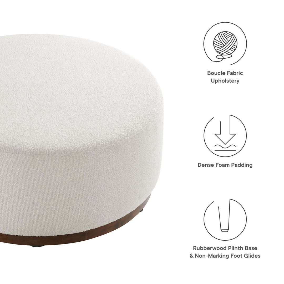 Tilden Luxe 38" Round Boucle Upholstered Ottoman