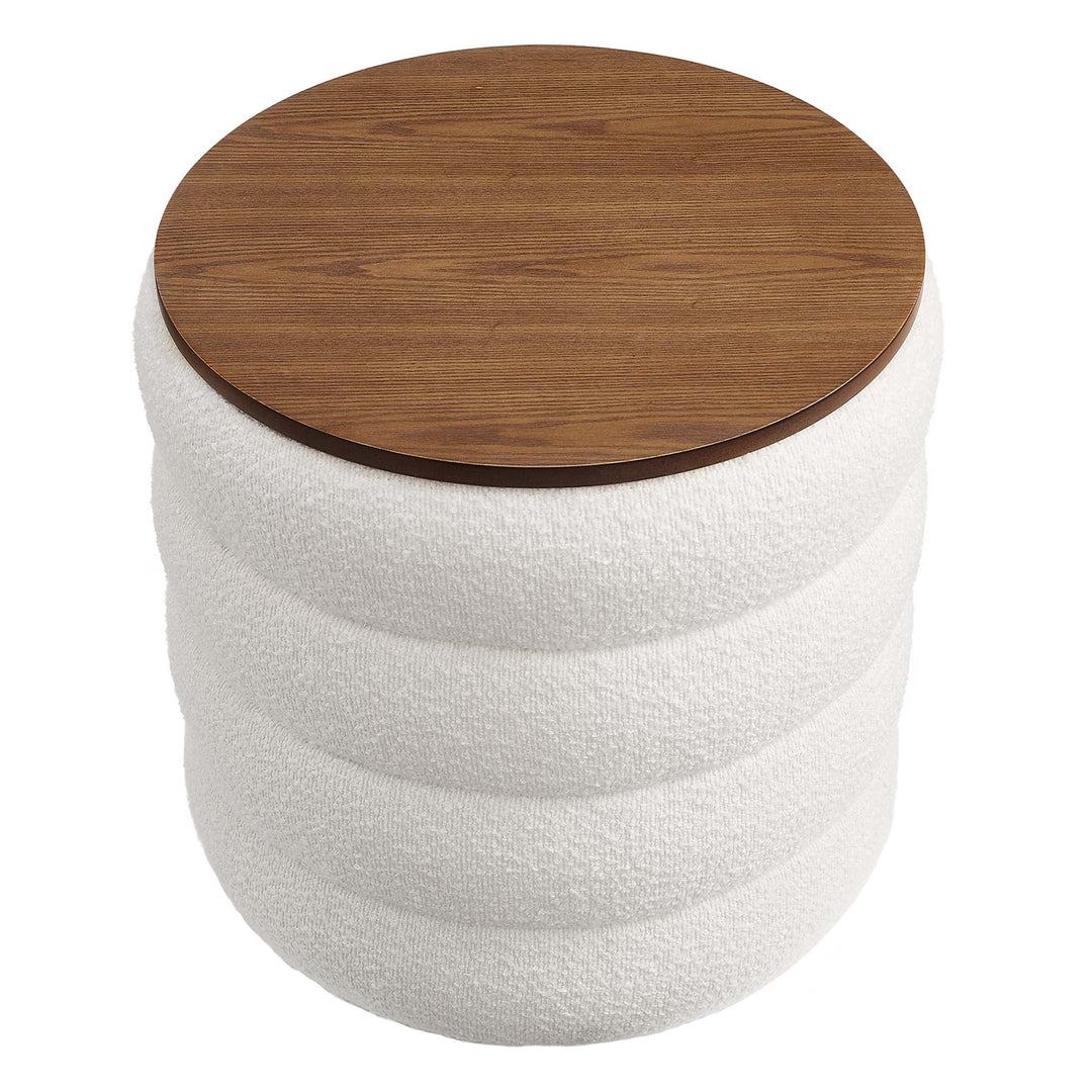 Mezzo Round Retro Fabric Footstool Ottoman