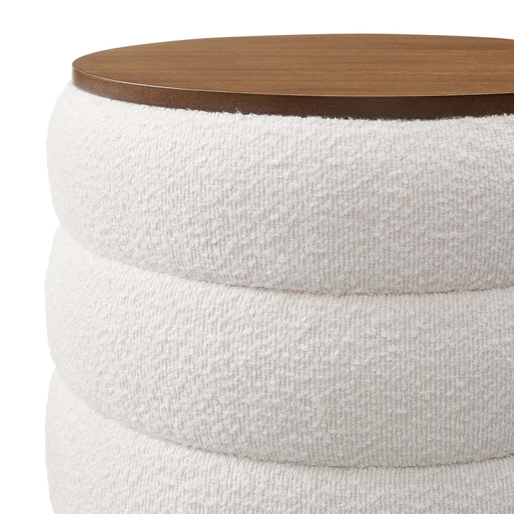 Mezzo Round Retro Fabric Footstool Ottoman