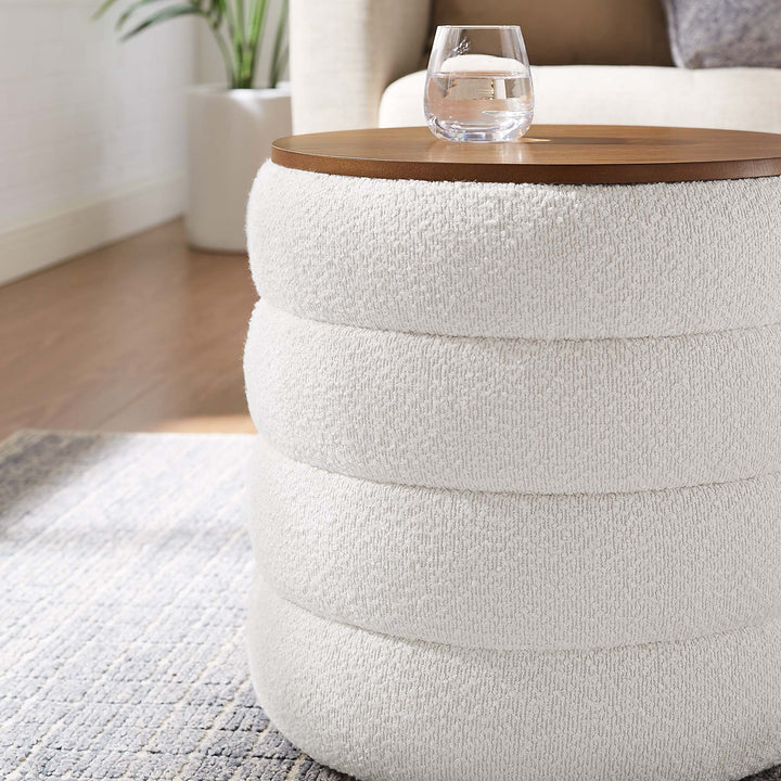 Mezzo Round Retro Fabric Footstool Ottoman