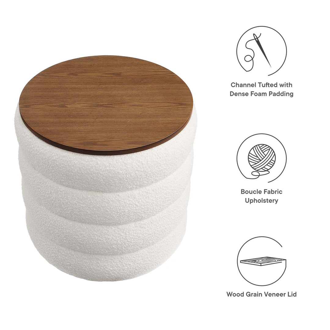 Mezzo Round Retro Fabric Footstool Ottoman