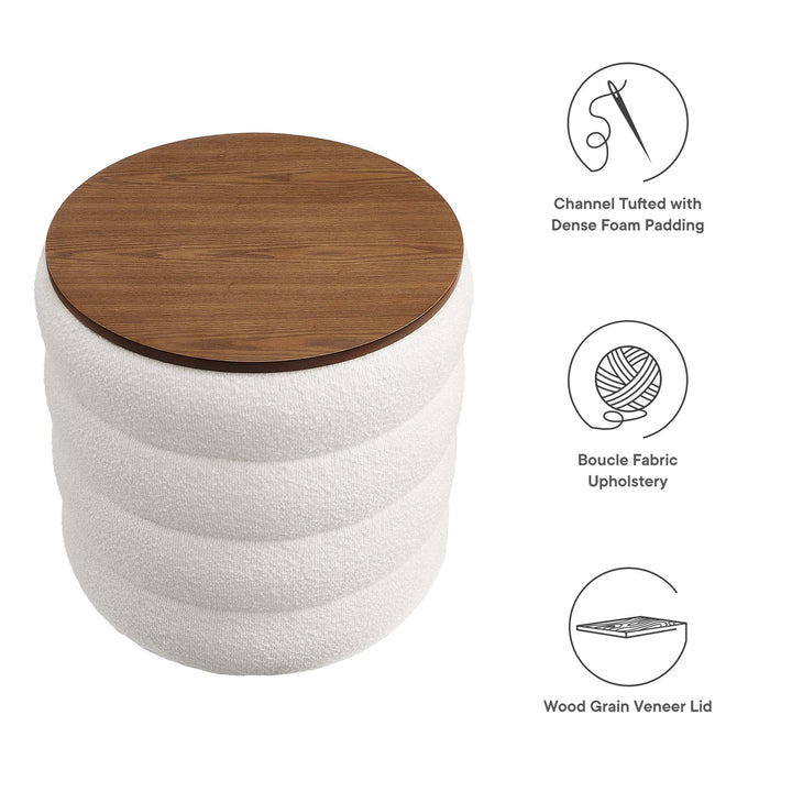 Mezzo Round Retro Fabric Footstool Ottoman