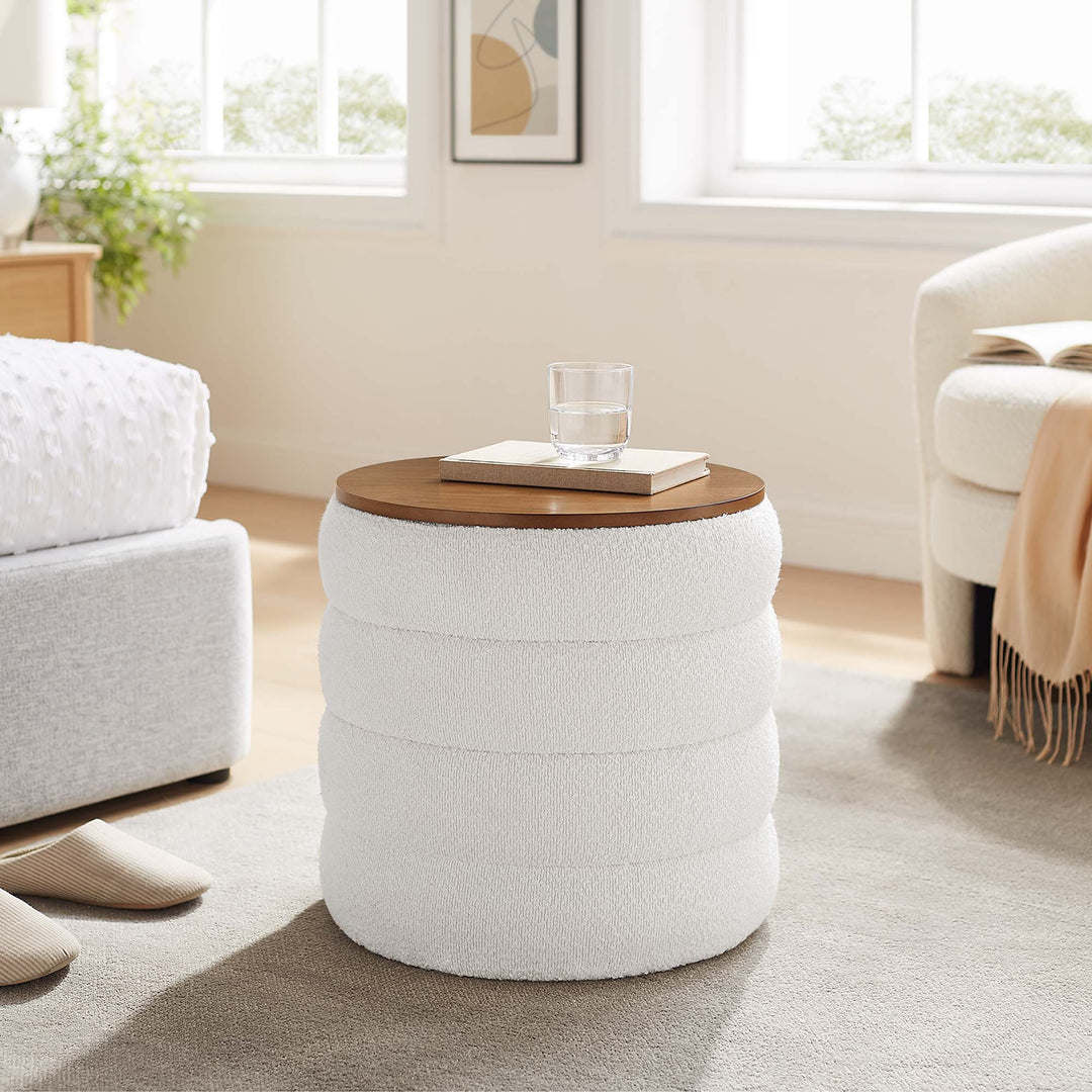 Mezzo Round Retro Fabric Footstool Ottoman