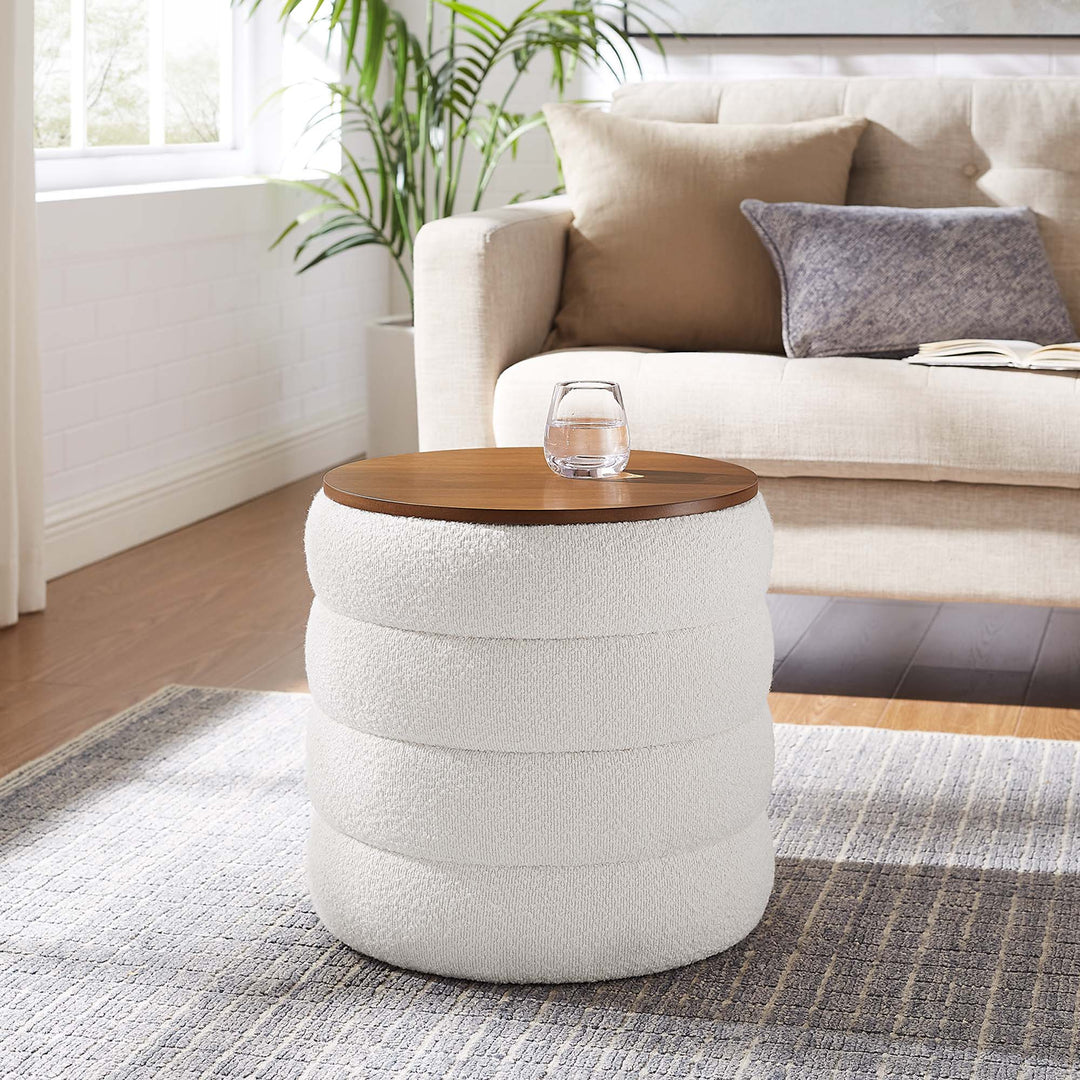 Mezzo Round Retro Fabric Footstool Ottoman