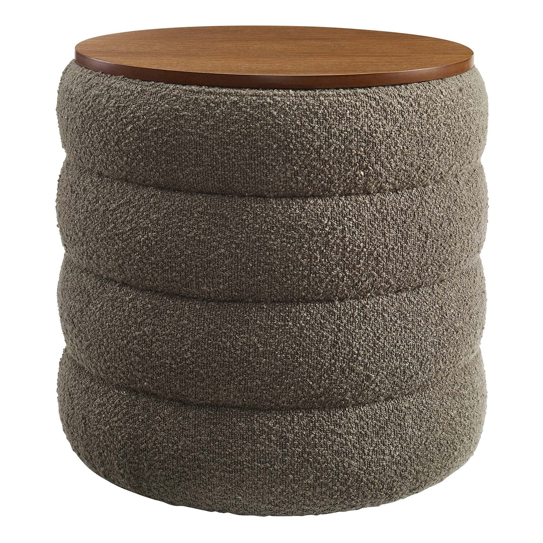 Mezzo Round Retro Fabric Footstool Ottoman