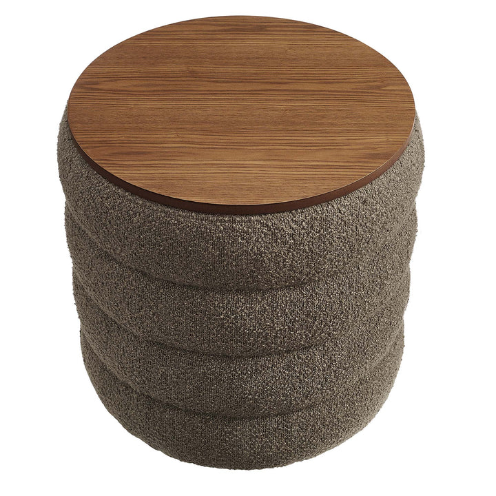 Mezzo Round Retro Fabric Footstool Ottoman