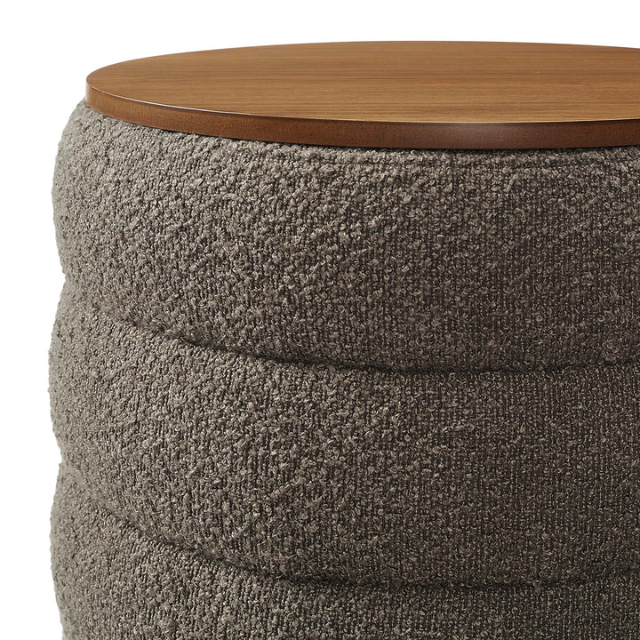 Mezzo Round Retro Fabric Footstool Ottoman