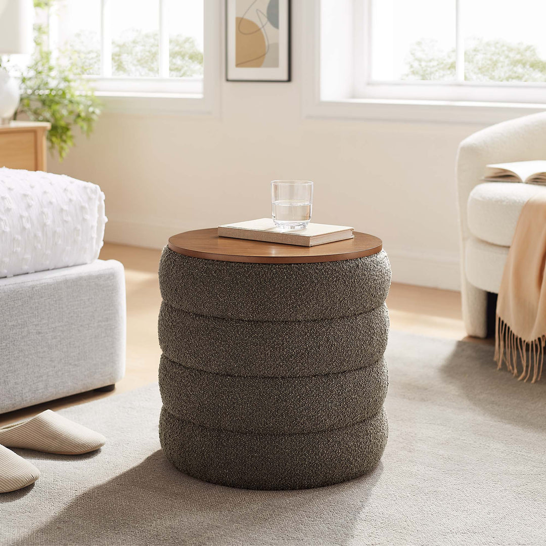 Mezzo Round Retro Fabric Footstool Ottoman