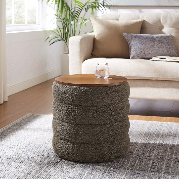 Mezzo Round Retro Fabric Footstool Ottoman