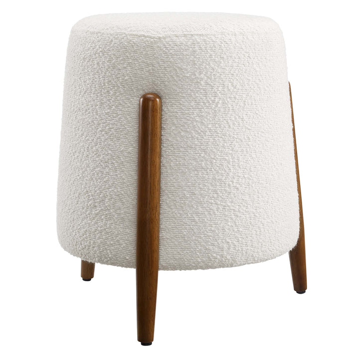 Rhea Upholstered Boucle Fabric Ottoman