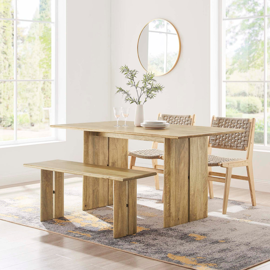 Amelia 60" Wood Dining Table and Bench Set