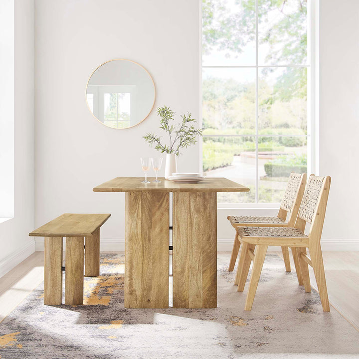 Amelia 60" Wood Dining Table and Bench Set