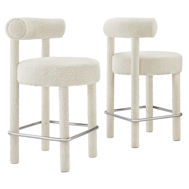 Toulouse Textured Textile Counter Stool Set of 2