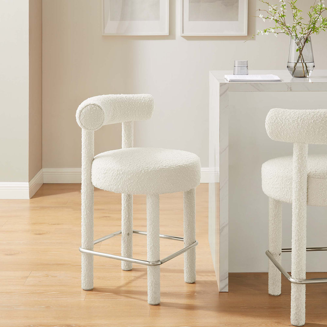 Toulouse Textured Textile Counter Stool Set of 2