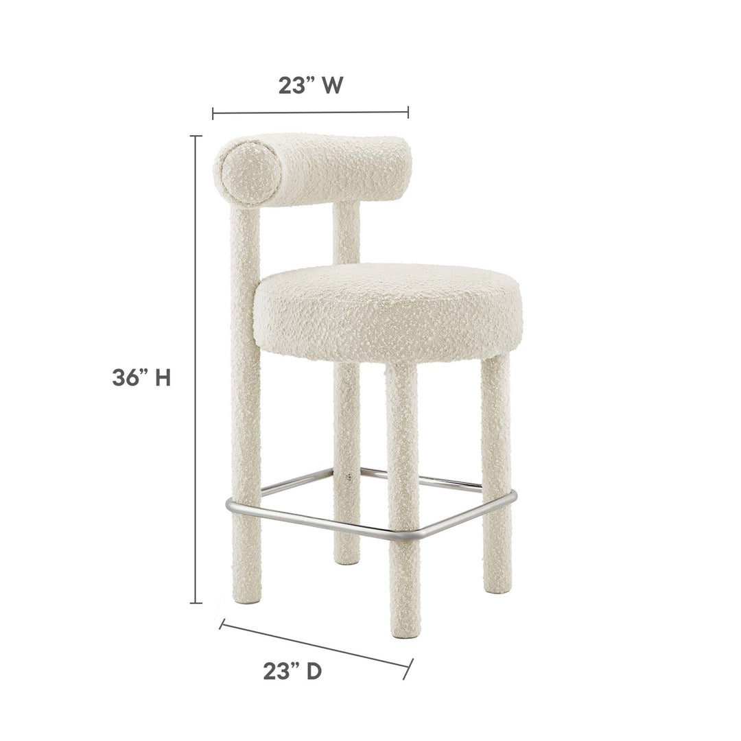 Toulouse Textured Textile Counter Stool Set of 2