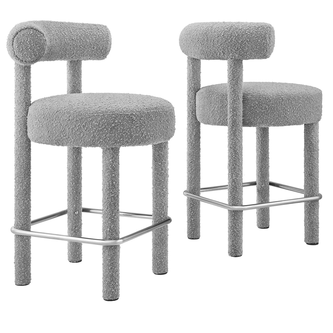 Toulouse Textured Textile Counter Stool Set of 2