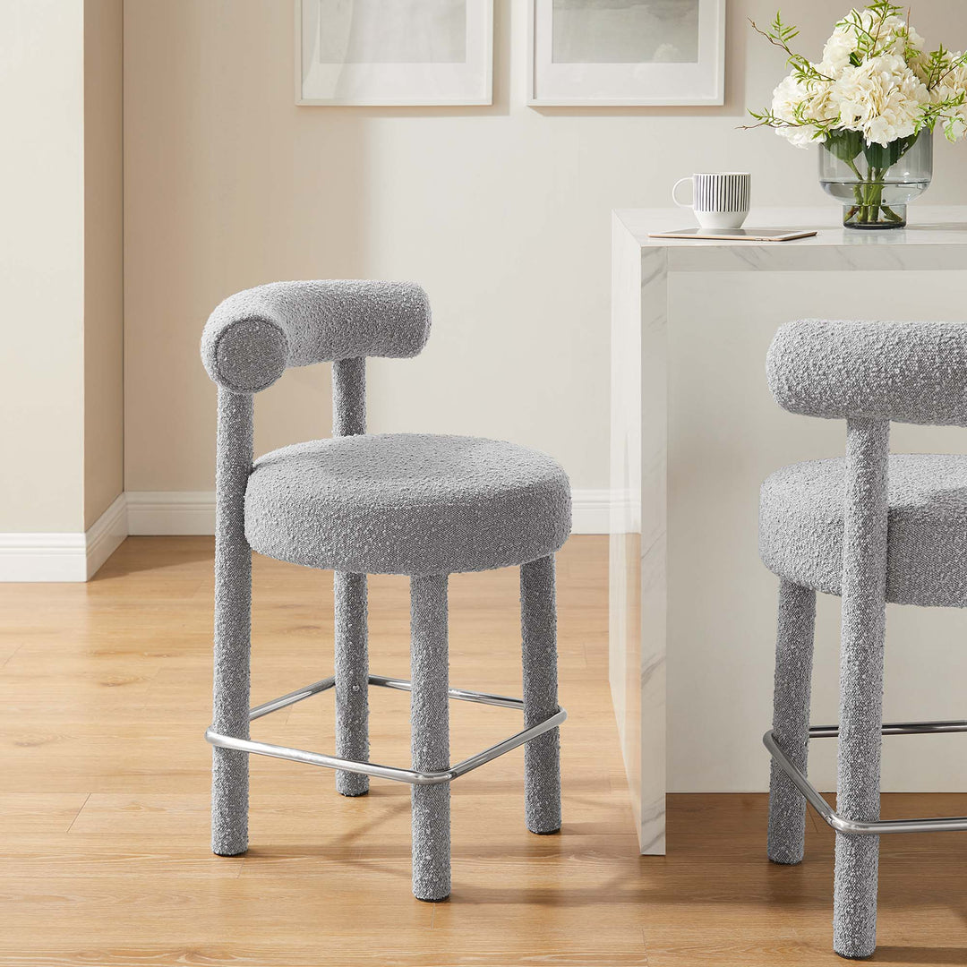 Toulouse Textured Textile Counter Stool Set of 2