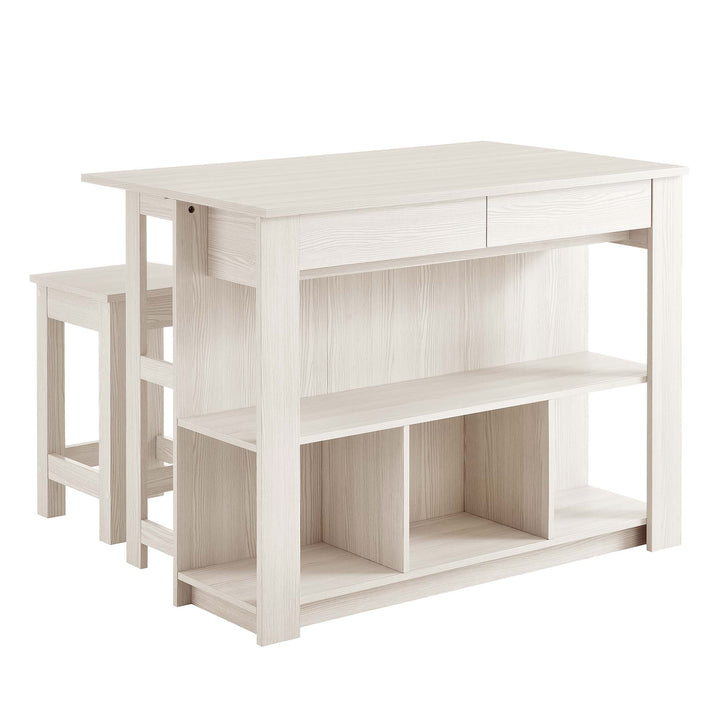 Meadowlark 3-Piece Kitchen Island and Stool Set