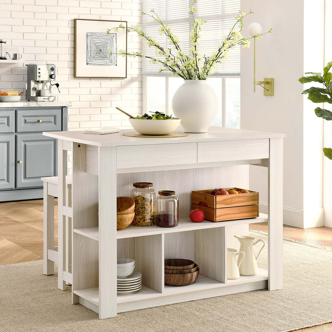 Meadowlark 3-Piece Kitchen Island and Stool Set